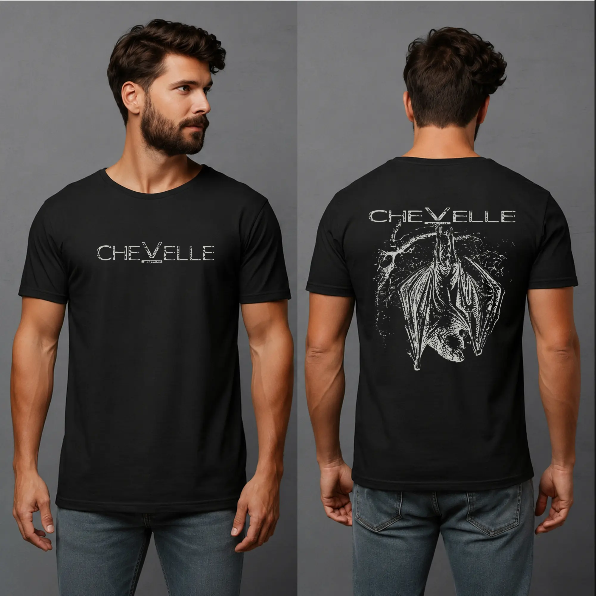 Chevelle Vintage Bat Graphic Tee,Dark Bat Acid T-Shirt – Y2K Emo Streetwear Tee, unisex casual wear Menswear Top Crewneck Shortsleeve Hoodie Breathable Round Neck