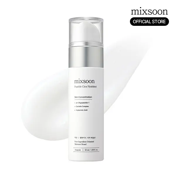 [mixsoon Official] Peptide Cica Hyalshot (1.69 fl.oz/50ml) - EGF, Adenosine, Pore Care, Daily Skin Repair, Deep Moisturizing, Korean Glass Skincare