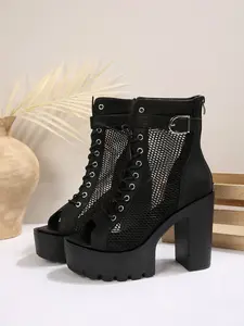 Fashionable Oversized Cool Boots, Thick Sole Chunky Heel, Visual Slimming Effect, Versatile Boot Style, Anti-Slip Design