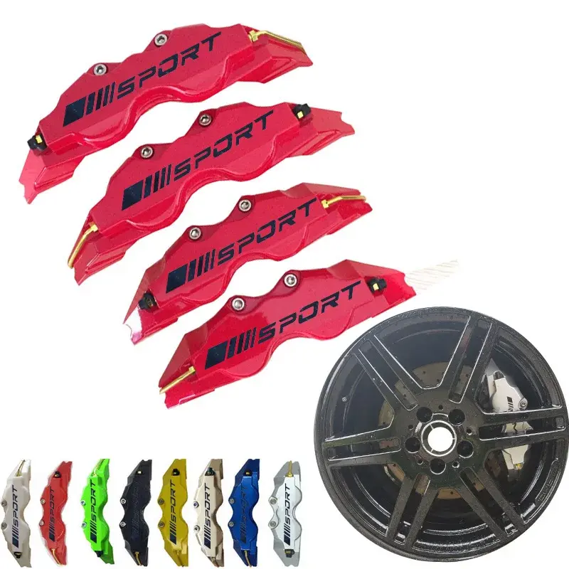 KUNBABY 2*2pc Or 4pcs ABS Plastic Disc Brake Caliper Cover Car Styling With Black Sport/// Stickers For All Car Style