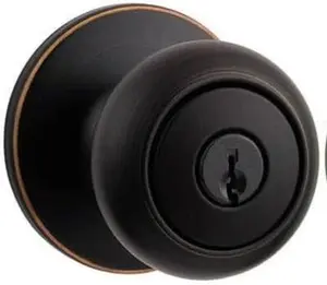 Kwikset 400CV-11PV1 Series Venetian Bronze Colonial Style Entry Door Knobs with Adjustable Latch ANSI/BHMA Grade 3 Security