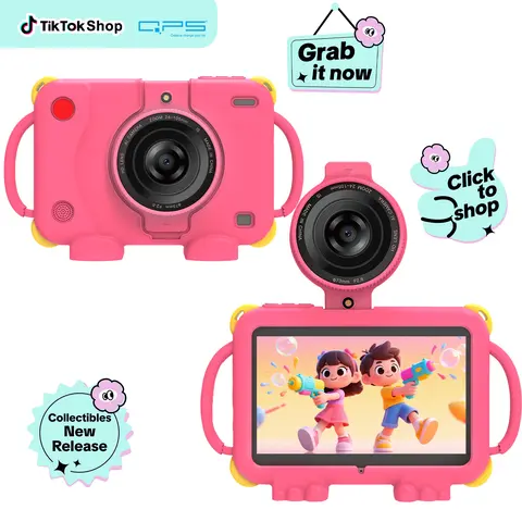 PEICHENG 7in LCD Learning Entertainment Kids Tablet Set - Android, 8GB (3+5) RAM, 32GB ROM, 1TB MicroSD Support, Silicone Case, Touchscreen, 5MP 90-Degree Flip Camera, 3000mAh High-Capacity Battery, Ultra-Portable, For Girls/Boys Back to School Gift