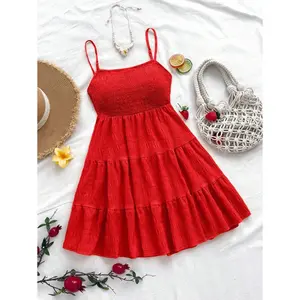 Sleeveless ruffles Hem Dress