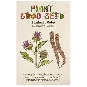 Burdock Root Seeds for Planting: Gobo, Asian Cooking / Cuisines, Perennial Tea Herb, Certified Organic - 50 Seed Packet / Bulk Pack