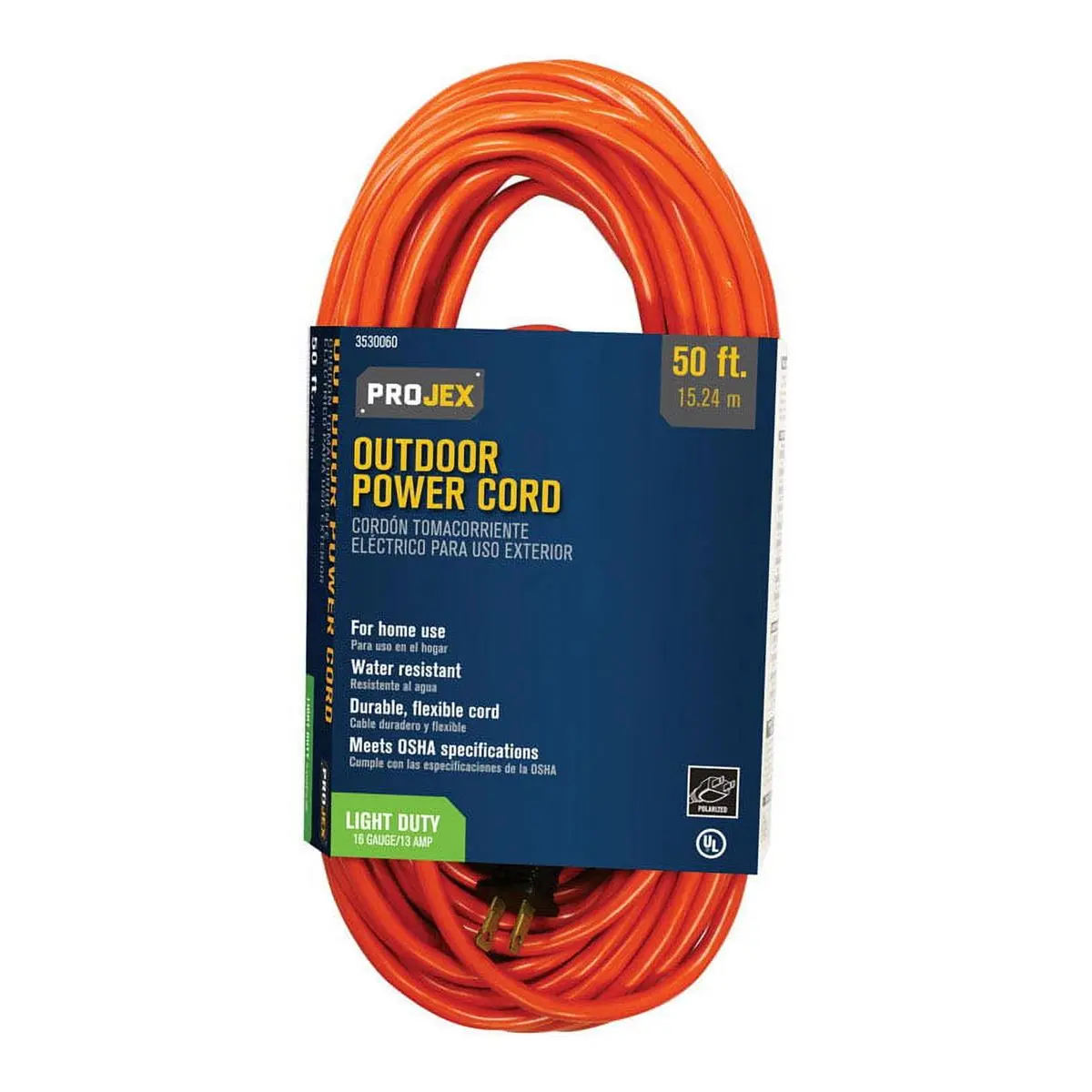 212 MAIN Heavy-Duty Round Wire Extension Cord, 50 Ft. Orange PVC Insulation, Indoor/Outdoor Electrical Cable for Home Improvement & Electrical Supplies Use
