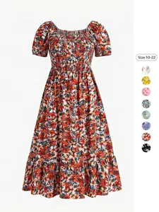 【Plus Size】 Paisley Print Scoop Neck Pleated Dress, Casual Short Sleeve Maxi Dress for Daily Wear, Women's Plus Clothing for Summer, Casual Comfy Classy