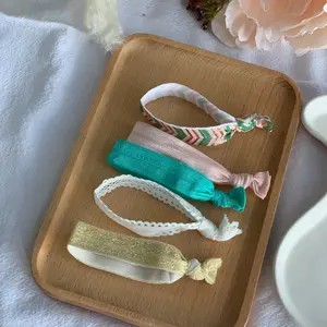 5-pack Flat Mini Scrunchies with Knot Retro Casual