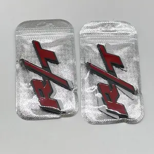 2PCS For RT Emblem Side 3D R/T Black Red Nameplate Fender Badges Decal Sticker