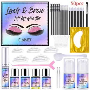 ELAIMEl Lash Brow Lift Kit with Tint Curling Eyelash Perm Kit Eyebrow Dye Tint Combination Quick Lifting & Voluminous Coloring with Complete Tools Beauty Kit for Salon Grade Home DIY Makeup Set