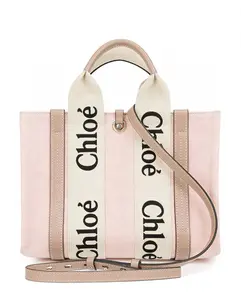 Pre-owned Chloé Chloe Pink Canvas Woody Tote Shoulder Bag th25083166