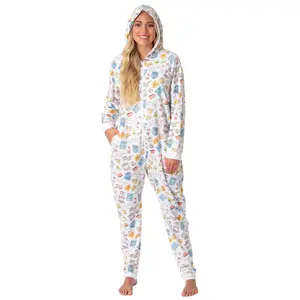 Gilmore Girls Womens' Icons Toss Print Luke's Diner Stars Hollow Footless Sleep Union Suit