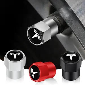 4PCS Metal Car Wheel Tire Valve Air Stem Cap For Tesla Model 3 Model S Model X Model Y Roadster Invader Coil Mod WYE Bonina