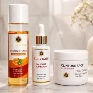 Vitamin C Toner + Salicylic Pop Serum + Clintone Face Cream Set Vitamin C Toner + Salicylic Pop Serum + Clintone Face Cream Set