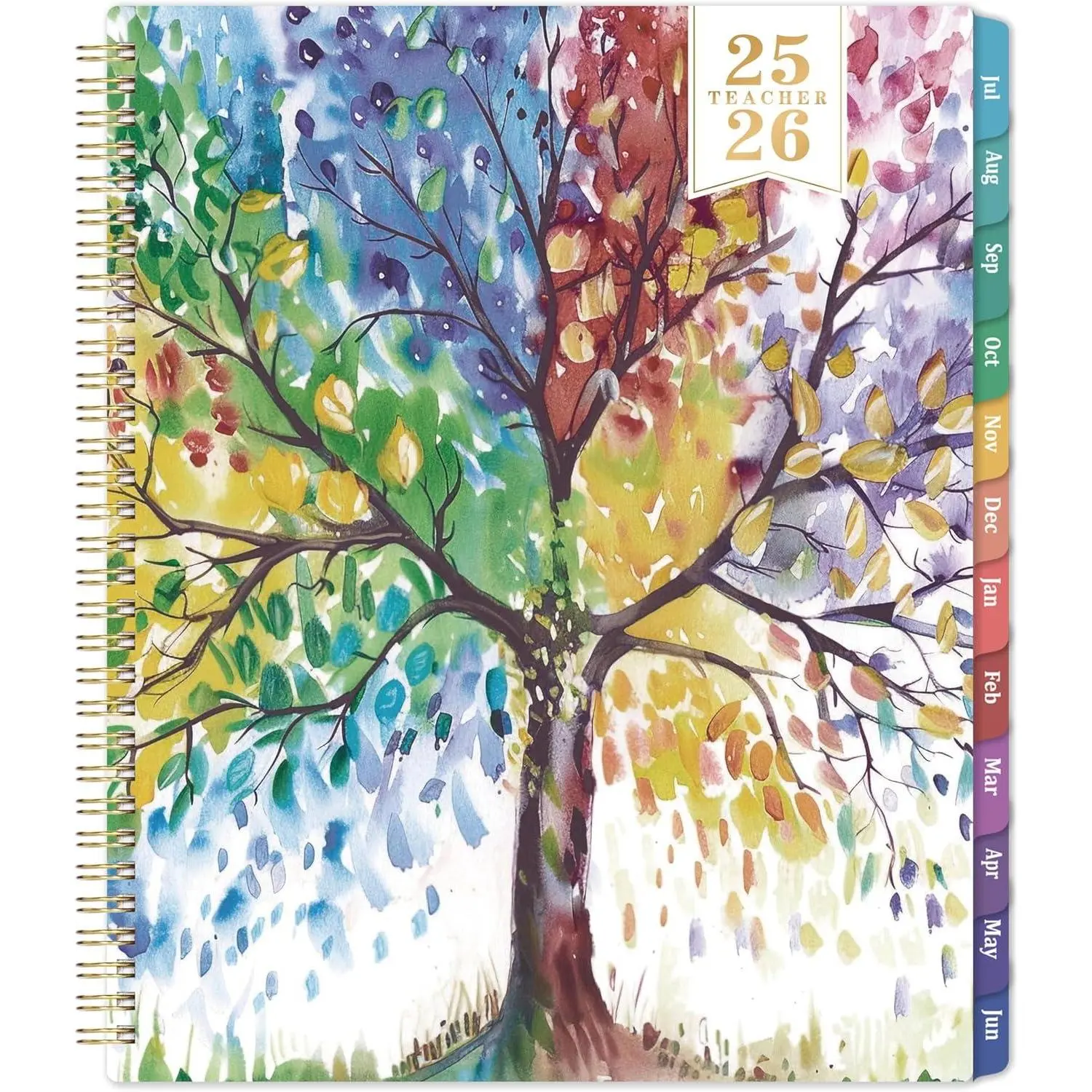 Teacher Planner 2025-2026 - Academic Planner 2025-2026, JUL. 2025 - JUN. 2026, 8.5'' x 11'', with Monthly Coated Tabs + Inner Pocket