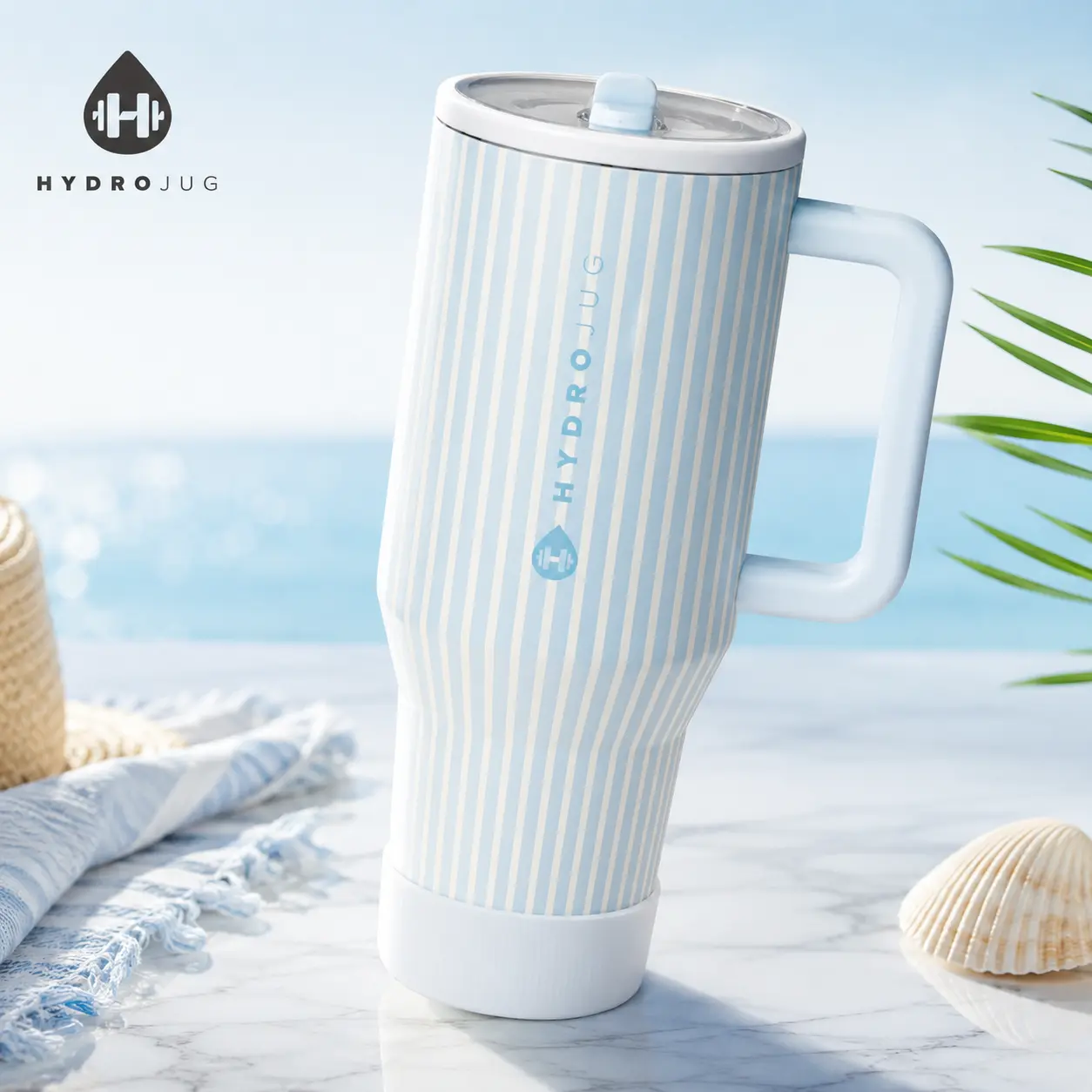 HydroJug Traveler 40 oz Water Bottle - Cape Cod, Leak-Proof Lid Flask Tumbler, 2000ml Capacity for Everyday Use