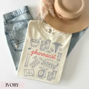 Pharmacist Shirt Cute Pharmacy Tech Tee Pharma Student Gift Pharmacy Graduation Apparel for Summer and Spring