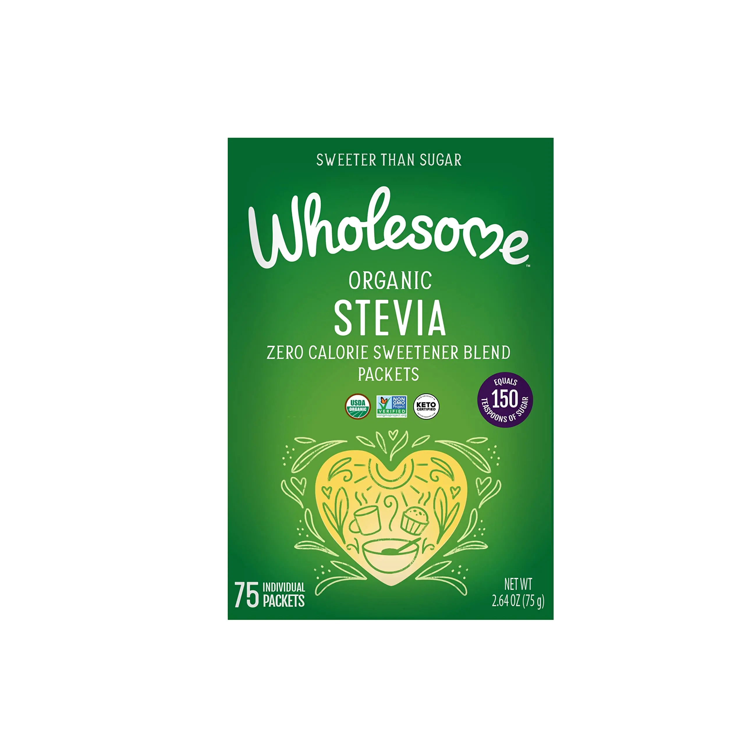 Wholesome Sweeteners Organic Stevia, 3-Pack (75 Carton each)