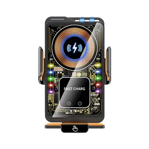 Max 66W Magnetic Car Phone Holder 15W Wireless Fast Charging Infrared Sensing with Light Touch Control for iPhone Android