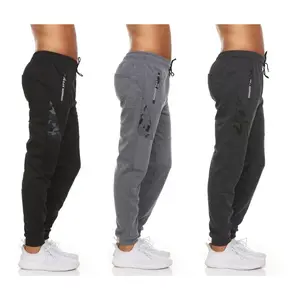 (3-Pack) Men's Moisture-Wicking Jogger Pants with Zipper Pockets