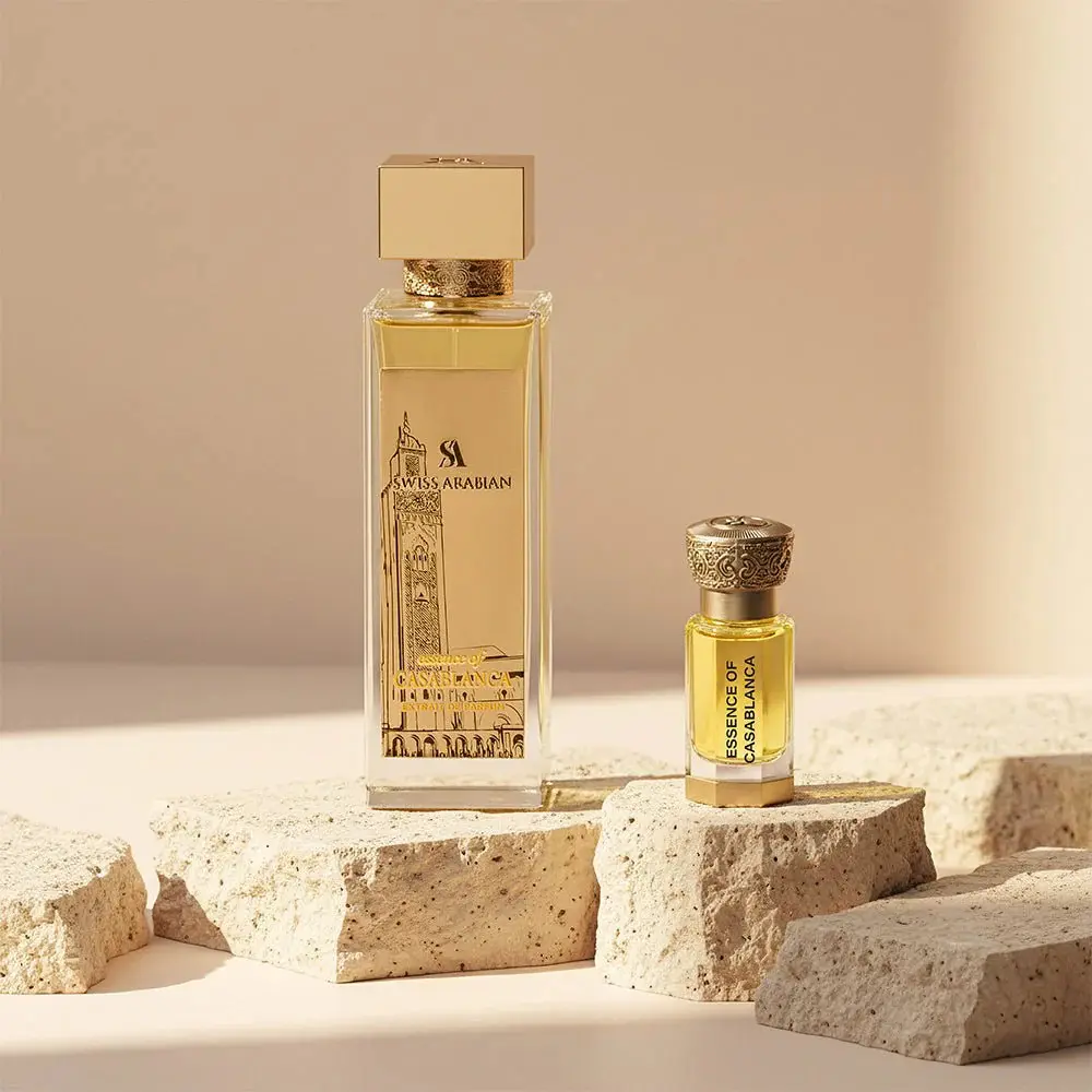Swiss Arabian Essence of Casablanca Extrait + Perfume Oil Bundle | Layering Duo | Oriental Gourmand (100ML + 12 ML)