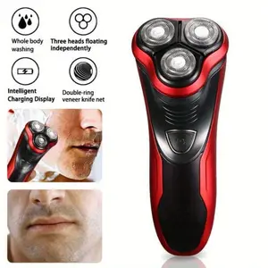 Men's Cordless Portable Rotary Electric Razor with Pop-Up Trimmer - Wet & Dry Shaving for Close, Comfortable Grooming, Cordless Portable Shaver