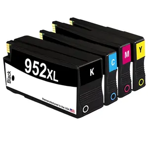 U.S. Remanufactured for HP 952XL Black and 3 Color Ink Cartridge Combo Pack New Chip