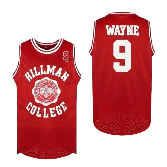Men's Hillman College #9 Crew Neck Knit Basketball Jersey Tank Top - Loose Fit, Universal Professional Sports Wear, Machine Washable for Going Out, Training