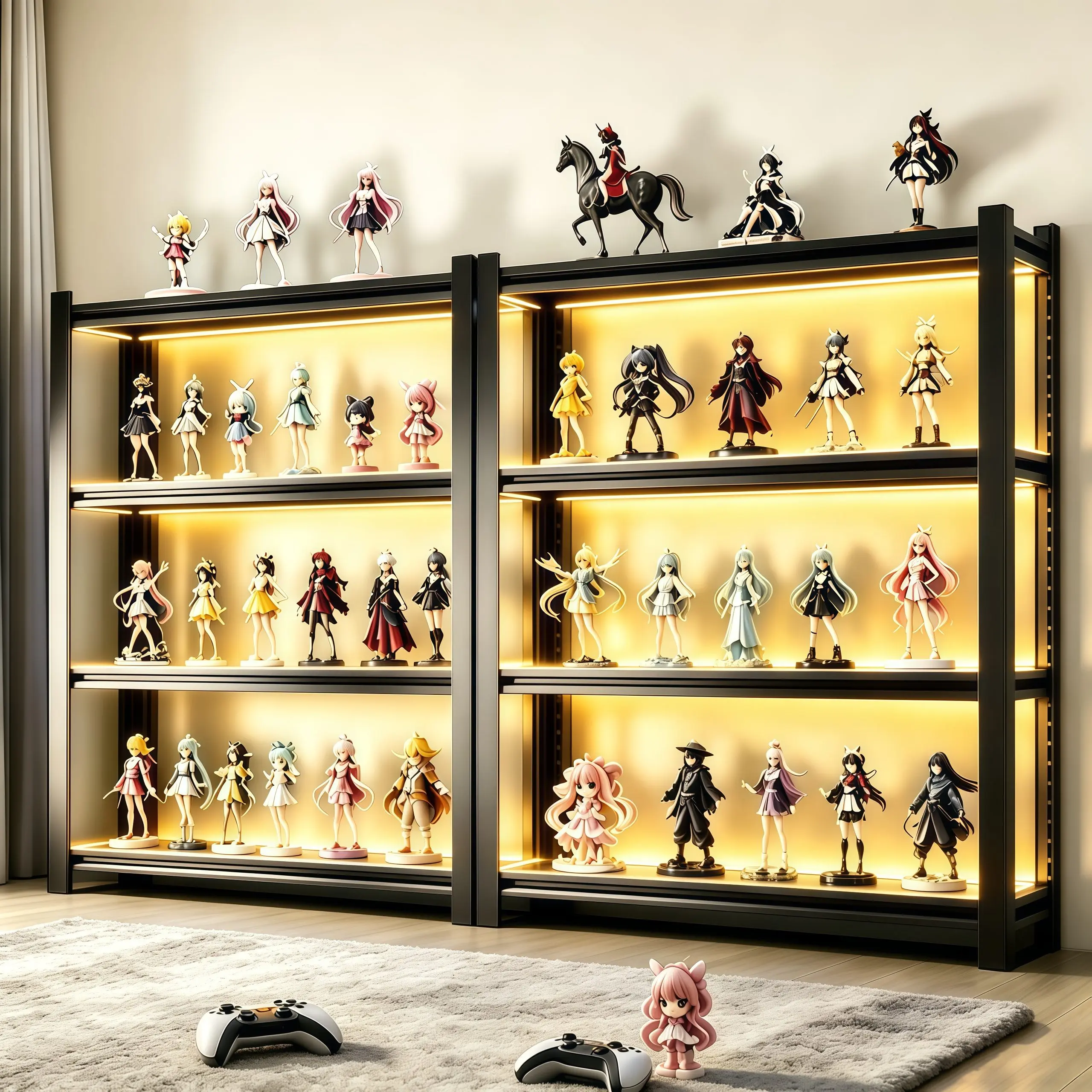4-Tier Heavy-Duty Metal Standing Shelf Unit - 59" High Freestanding Figure Display Rack, Multi-Purpose Home Organizer for Garage, Basement, Kitchen