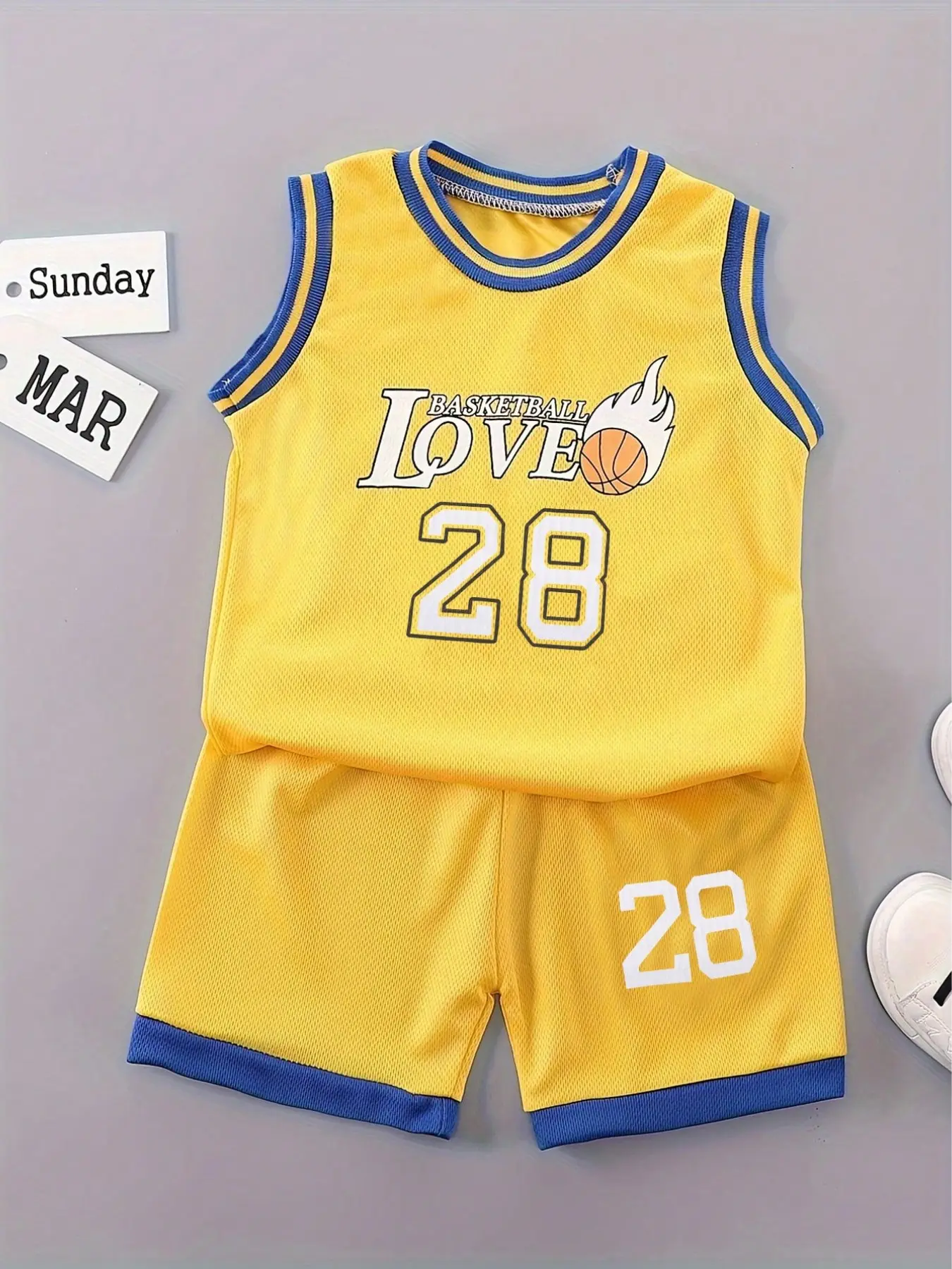 Summer Fashion Sports Digital Print Basketball Set, Kids' Tank Top and Shorts, Trendy Athletic Wear for Boys and Girls, Sporty Design