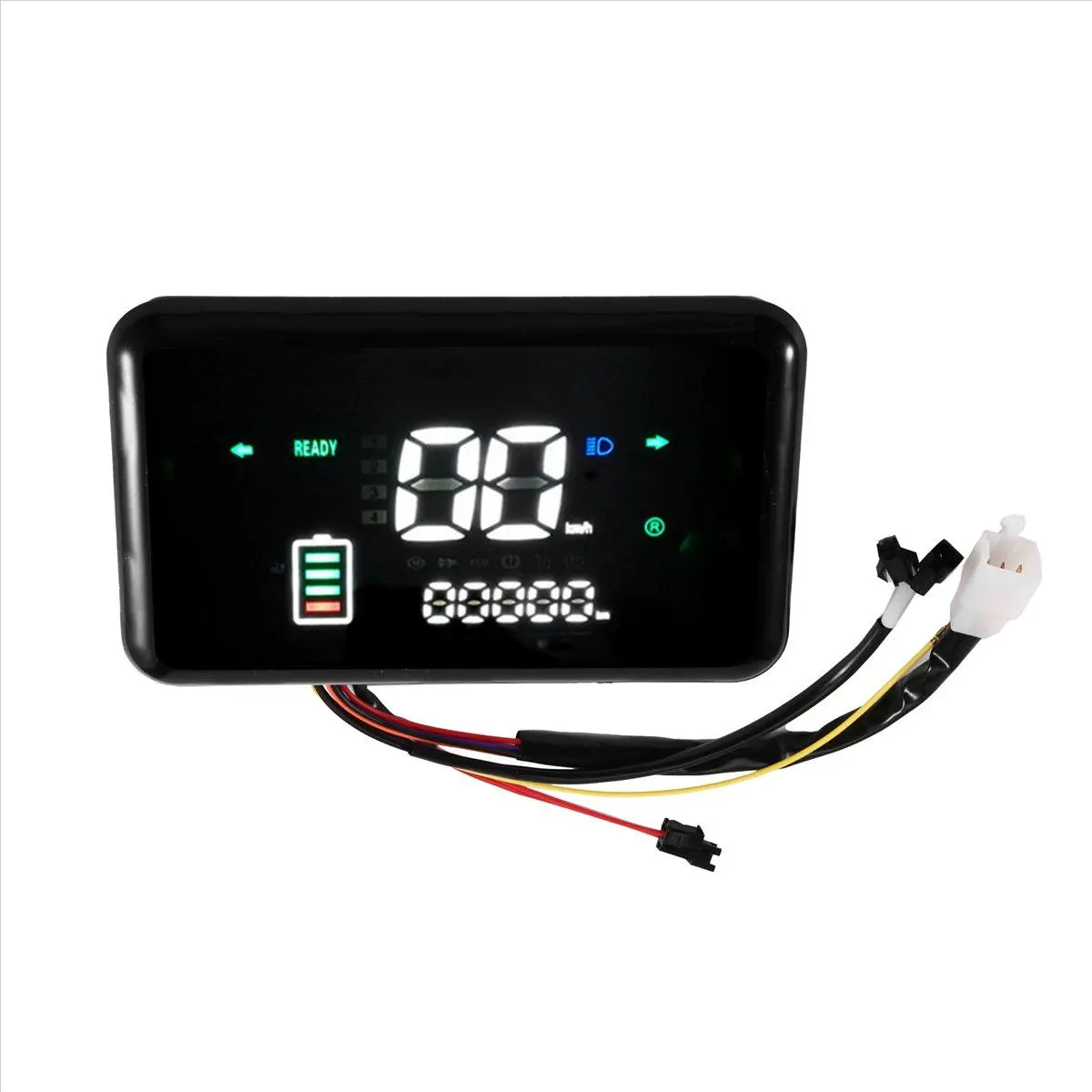 1 Digital Speedometer - Colour LCD for Electric Bikes, Electric Scooters, 48V-60V-72V System, Black & Red Wire SM Interface Docking, Plastic+Metal, 6.38inch x 3.66inch x 0.98inch, 16.2cm, Negative Control System Support, Commercial Appliance Part