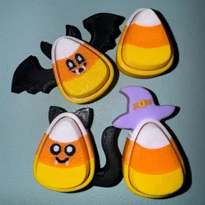 Candy Corn Pack 3-D Printed Fidget Clickers - Set of 4 - Halloween Design