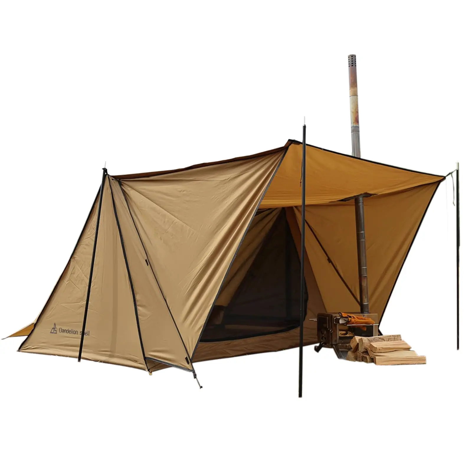 Dandelion Shell Hot Tent with Stove Jack Camping Winter 4 Season Tent 2 Person Backpacking for Camping Hiking Hunting Fishing Waterproof Windproof Lightweight