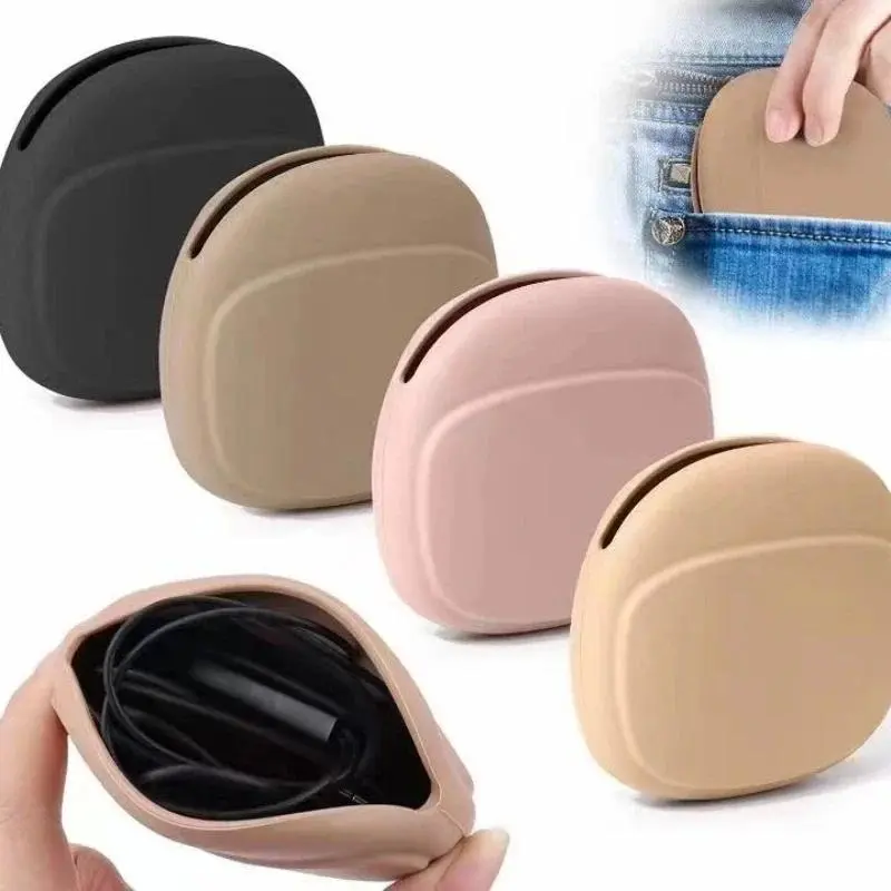 Silicone earphone cable bag, key data cable protection case, key storage bag, silicone earphone bag, Headphone Storage