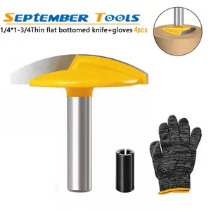 4PC Small Bowl Router Bit with 6.35mm 8mm Shank - 1-1/2" Radius - 1-3/4" Wide Door Knife Woodworking Cutter