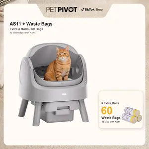 PetPivot AutoScooper 11 Open-Top Automatic Self-Cleaning Cat Litter Box, Limited-Time Extra 60 Waste Bags , 80 Total Bags