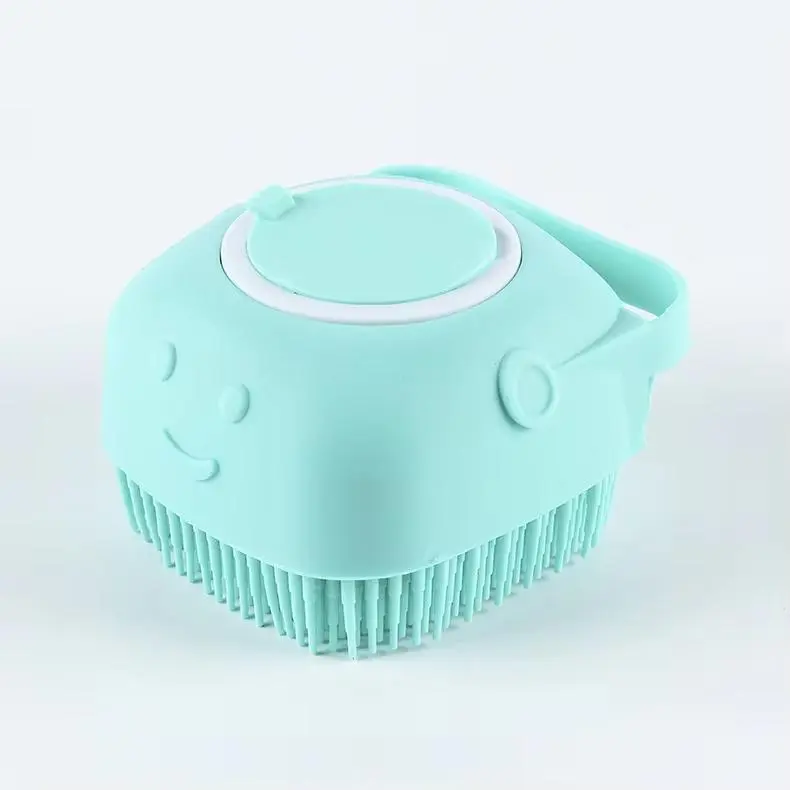 2PC Silicone Pet Shampoo Brush - Gentle Massage Rubber Comb with Shampoo Storage for Soothing Dog Grooming, Easy Cleaning, and Healthy Skin - Uncharged, Soft, and Non-Irritating for Sensitive Pets