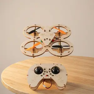 Wooden DIY Drone Kit for Kids & Beginners | STEM Educational Quadcopter with 360° Stunts | Eco-Friendly Laser-Cut Wood |2.4GHz Stable Flight & One-Key Takeoff/Landing | The Perfect Parent-Child Bonding Science Project