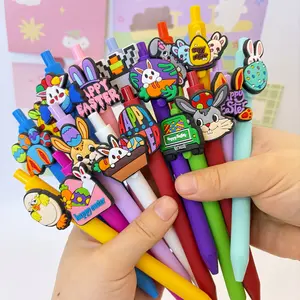 Creative Easter Bunny Ballpoint Pens, 6/12pcs Set, Colorful Egg Rabbit Pencils, Party Gifts, Classroom Rewards, Office Supplies, Student Use, Ballpoint Pen Kit