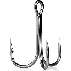 Treble Fishing Hooks 4X Strong 10Pcs/25Pcs Triple Hooks Sharp Barbed/High Carbon Steel/Round Bend for Lures Freshwater Saltwater rod and reel fly