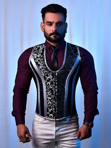 Premium Corset Vest Male - Men Brocade Corset