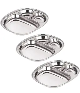Stainless steel extra deep devider dinner plate