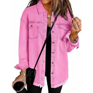 Women’s oversized denim jacket, casual long-sleeved denim shirt, denim jacket, autumn set GARMENTARY