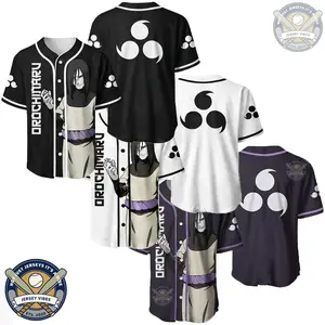 Personalized Dark Ninja Baseball Jersey –  Button-Up Jersey Shirt, Unisex Streetwear Cosplay Top Anime Fan Outfit, Unique Gift for Otaku Jersey Shirt