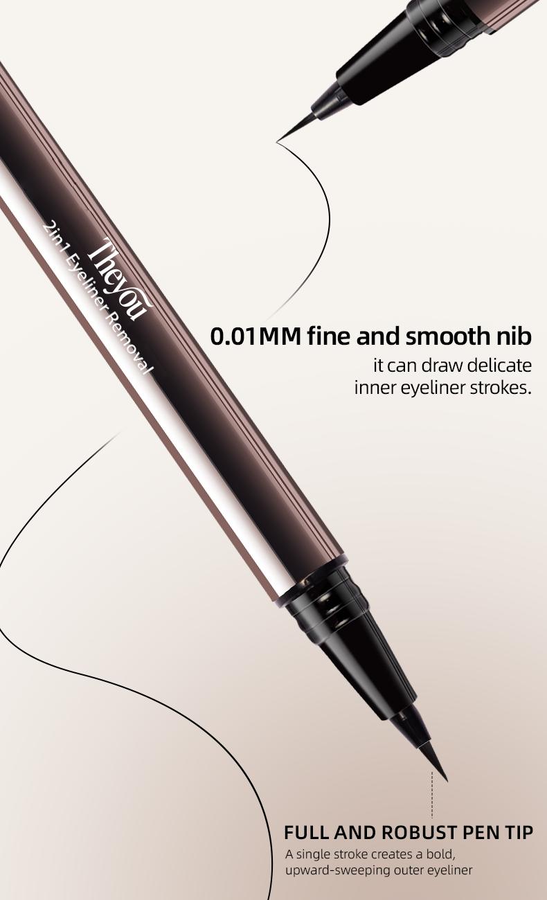 【The you】Ultra-Smooth Creamy Liquid Eyeliner | 2-in-1 Dual Tip | Weightless, Waterproof & 24H Long-Lasting