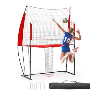 Volleyball Net System 8x11 Ft, Adjustable Height, Portable & Durable Net Set with Carrying Bag, Quick Assembly for Outdoor Indoor Practice