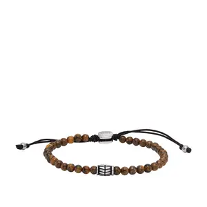Fossil Men's Everett Tiger's Eye Beaded Bracelet