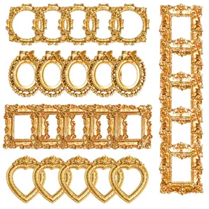 25 pcs Vintage Resin Picture Frame Jewelry Display Table Frame DIY Small Picture Frames for Christmas DIY Photo Holiday Party Decoration