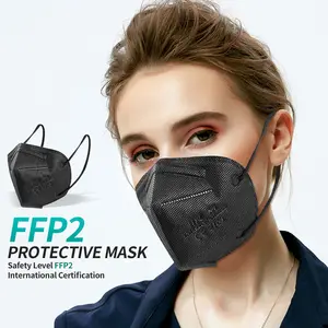 20Pcs KN95 Face Masks Pack 5-Ply Breathable Filter Disposable Face Masks Black