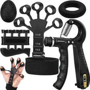 Grip Strength Trainer(5Pcs) - Forearm Strengthener, Finger Exerciser, Finger Stretcher, Forearm Workout Ring And Hand Exercise Ball - Grip Strengthener And Extensor Trainer For Any Sizes Hand & Finger