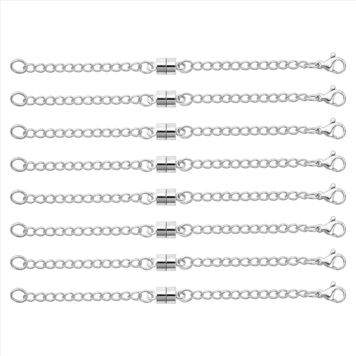 Magnetic Necklace Extender Adjustable Chain Extenders for Necklaces,Magnetic Necklace Clasps and Closures Silver